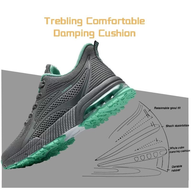 Lamincoa Womens Running Shoes Athletic Women Sneakers Non Slip Womens Tennis Shoes Grey - Image 3